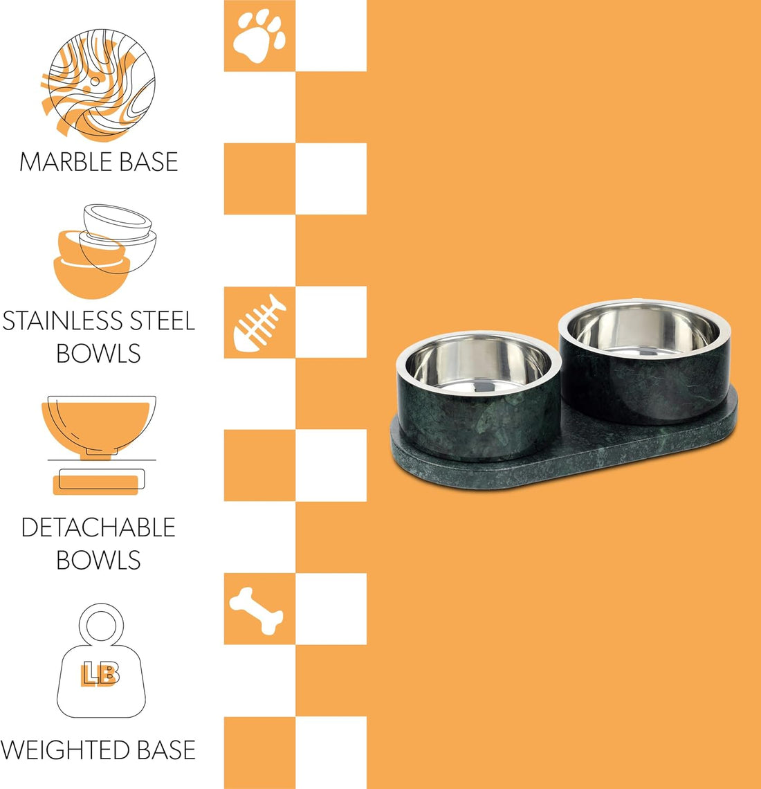 DBL1000A Marbre Small/Medium Modern Weighted Double Marble