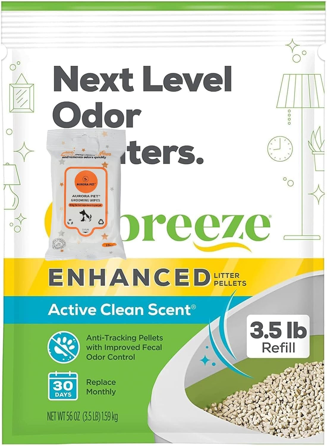 Cat Breeze Enhanced Cat Litter Pellets - Active Clean Scent