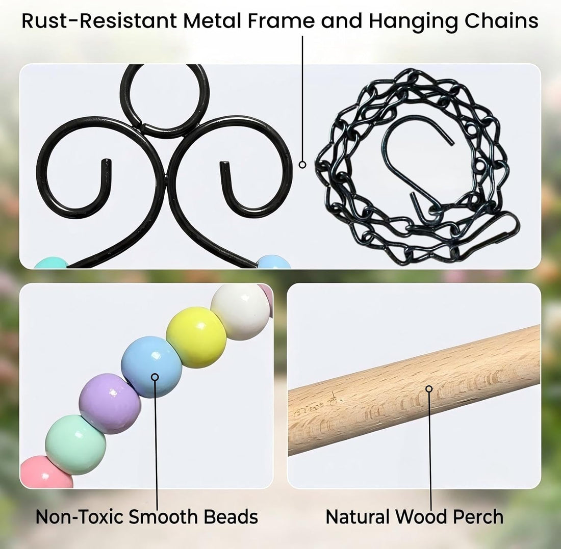 Hummingbird Swings and Perches for Outdoor, Rust-Resistant Metal