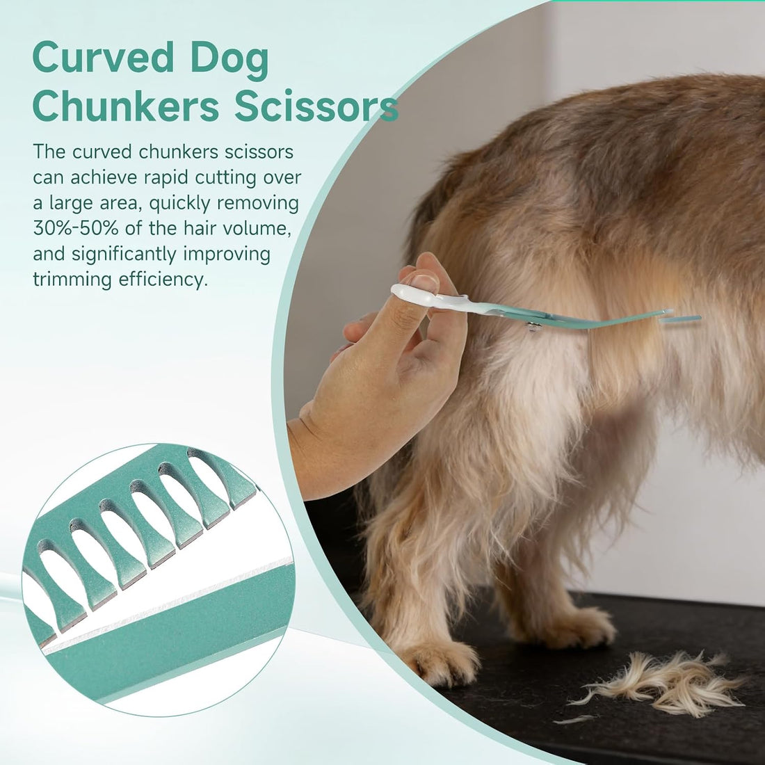 Curved Chunkers Scissors for Dog Grooming-7" Dog Grooming Scissors