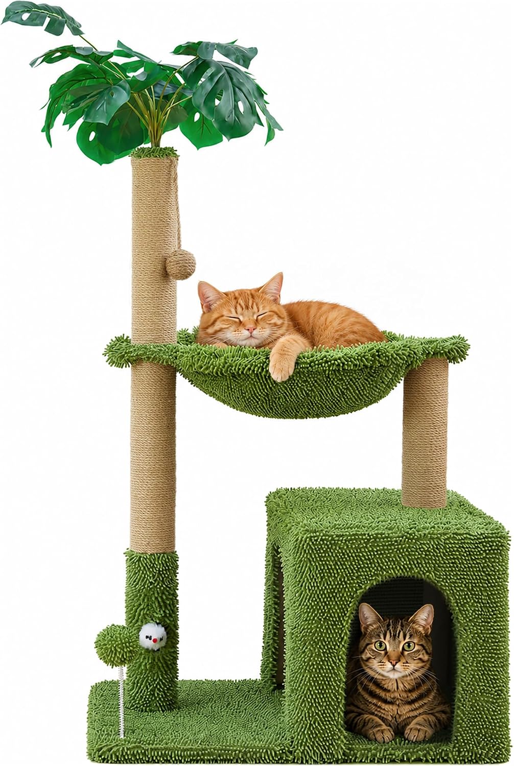Woochpet 38'' Cat Tree Condo with Hammock Cat Tower with Scratching