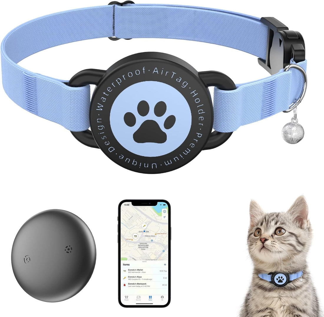 Cat GPS Tracking Collar, Bluetooth GPS Dog Tracker Blue 1P