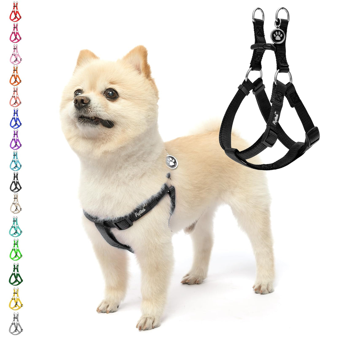 PUPTECK No Pull Dog Harness Soft Adjustable Basic Nylon Step in Puppy