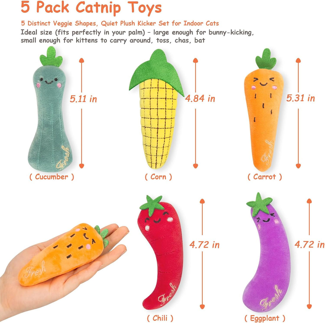 ETEKYER Catnip Cat Toys, 5 Pack