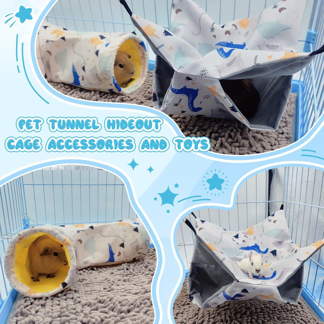 Large Caliber Guinea Pig Tunnel Hideout & Hammock