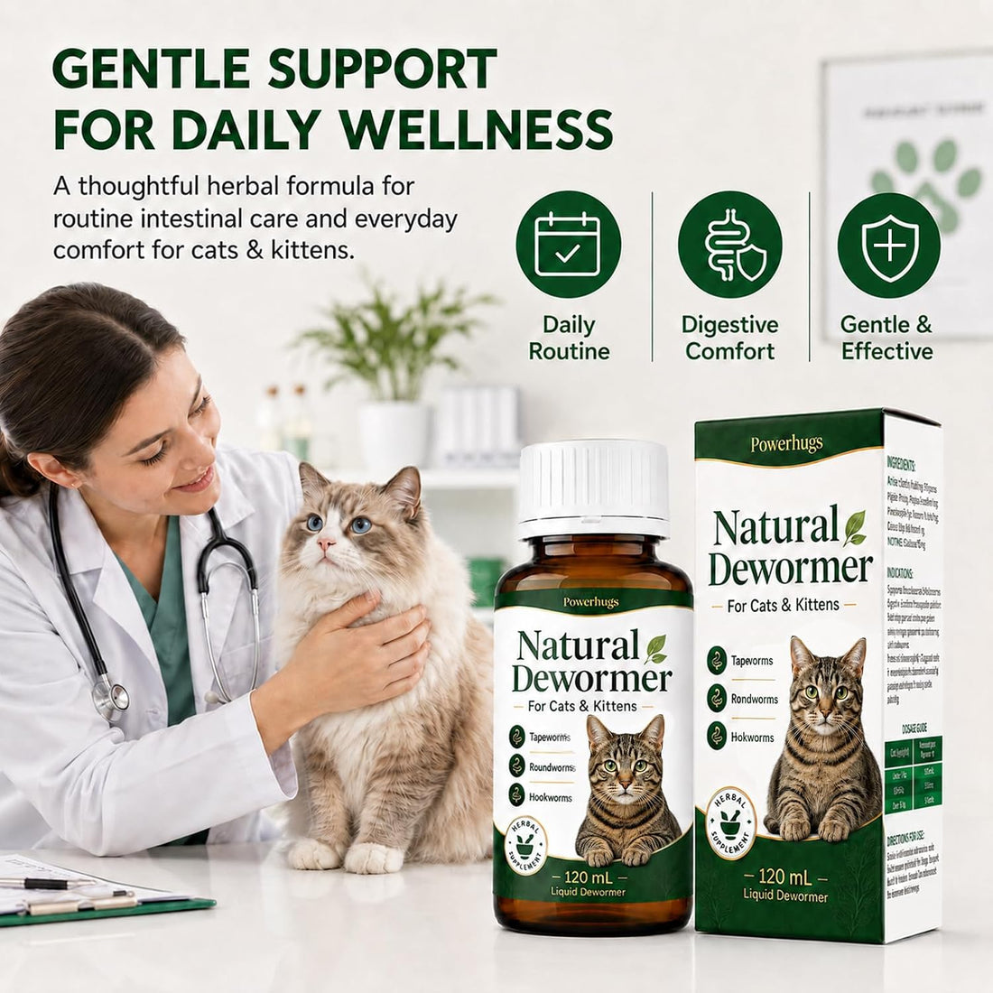 Dewormer for Cats & Kittens Broad Spectrum Cat Dewormer for Tapeworm