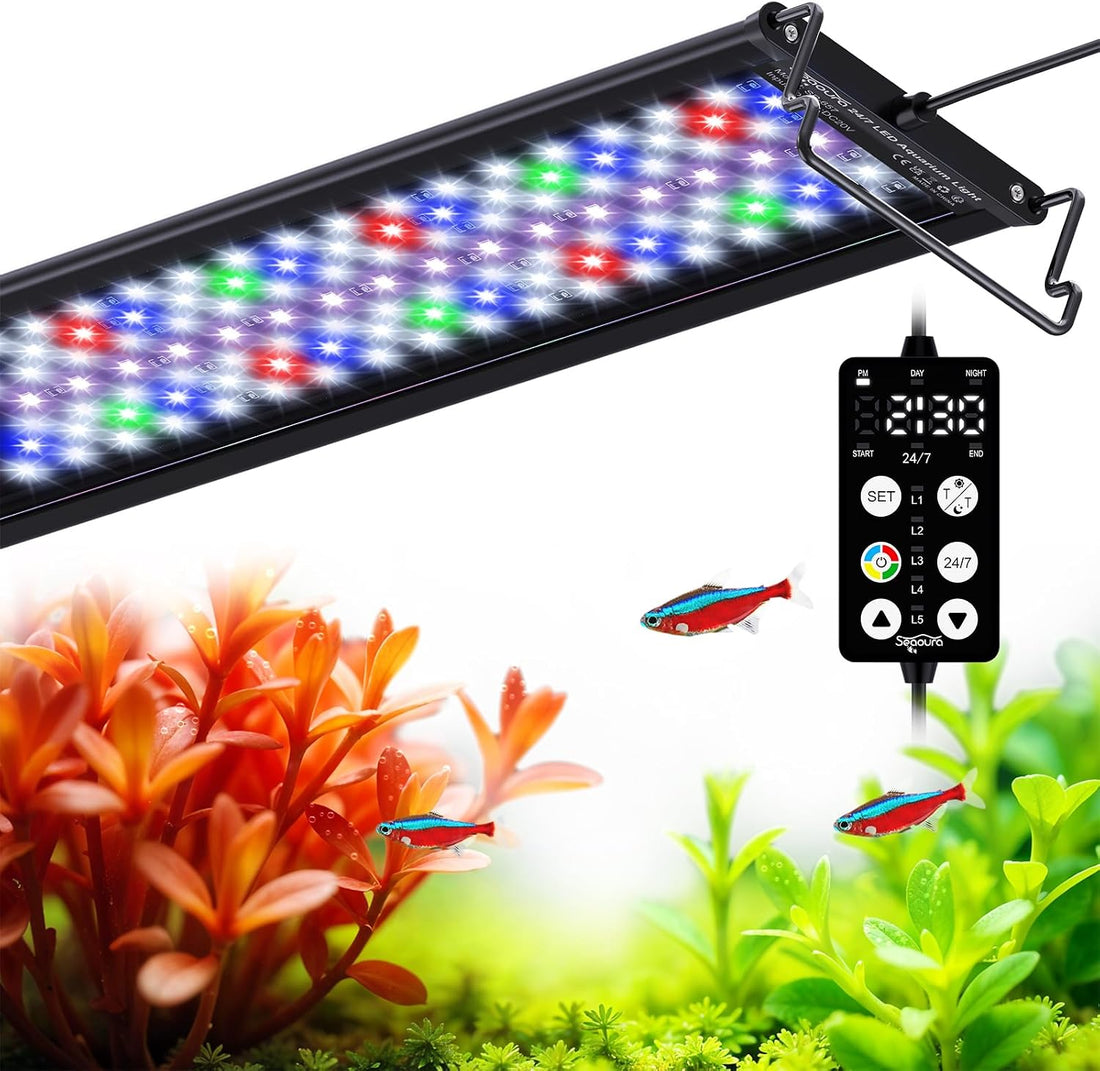 SEAOURA Aquarium Planted Light with 24/7 Timer for 48-54in Fish Tank