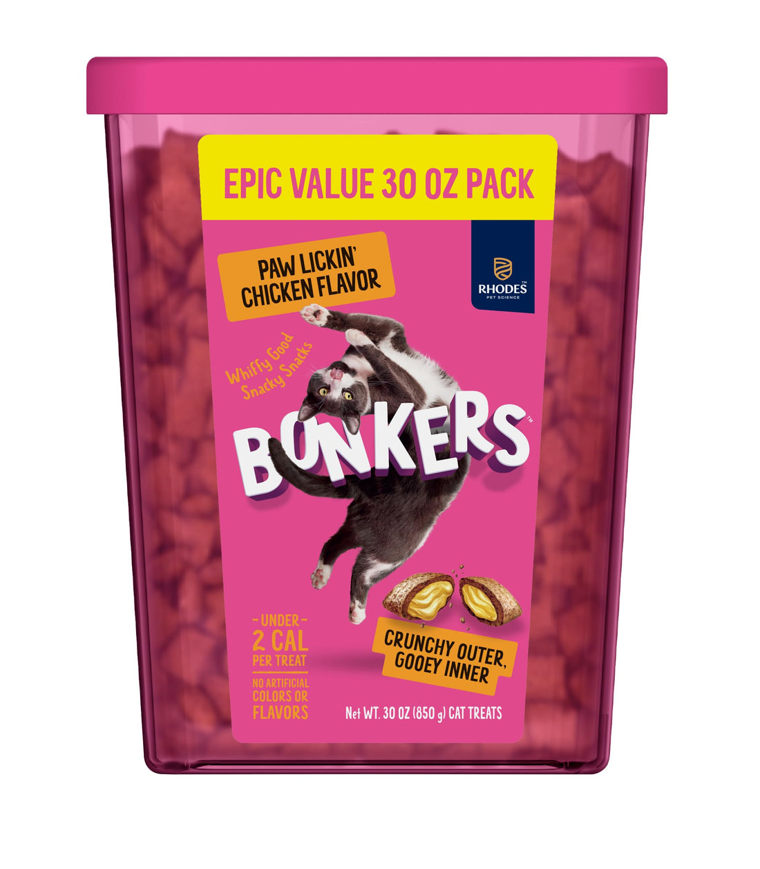 Bonkers Bites Paw Lickin Grain-Free Chicken Crunchy Cat Treats