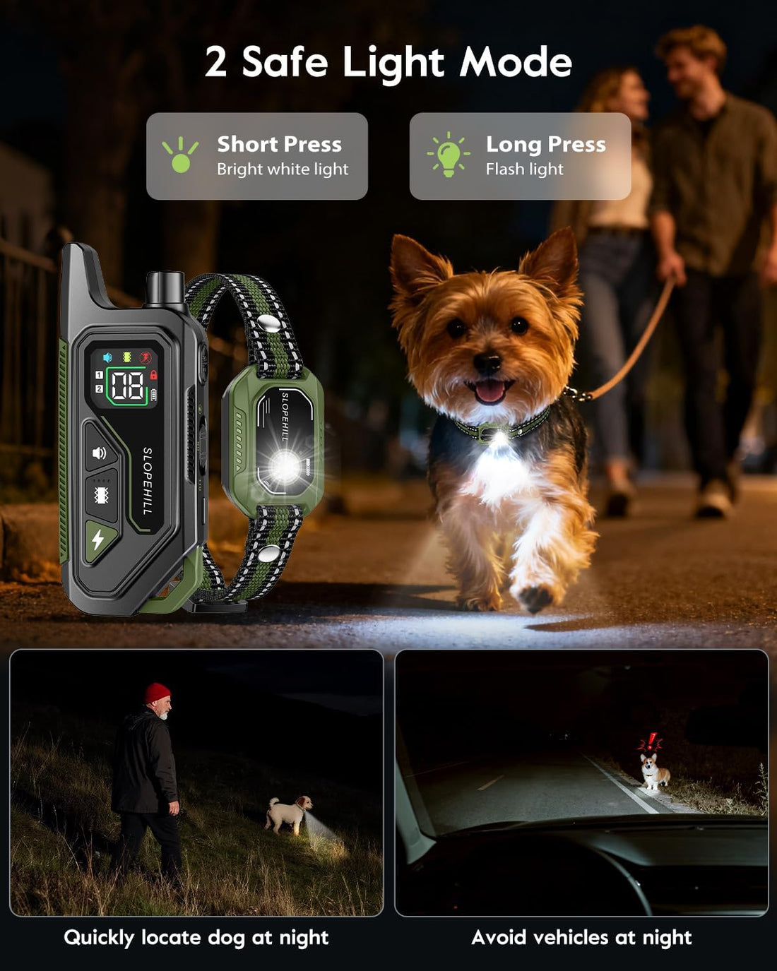 SLOPEHILL Mini Shock Collar for Small Dogs 5-30lbs,Featuring No Shock
