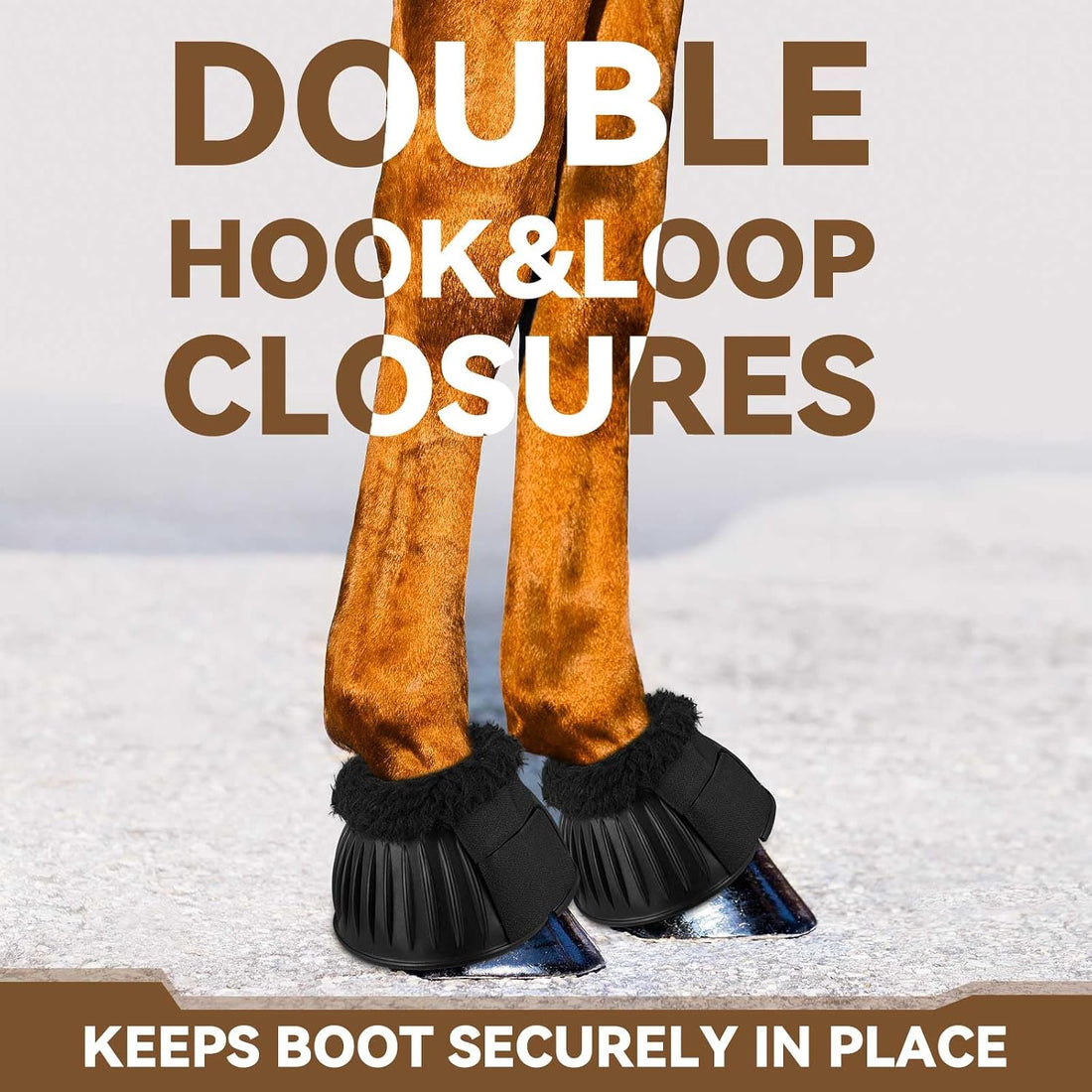Abbylike 1 Pair Fleece Bell Boots for Horses