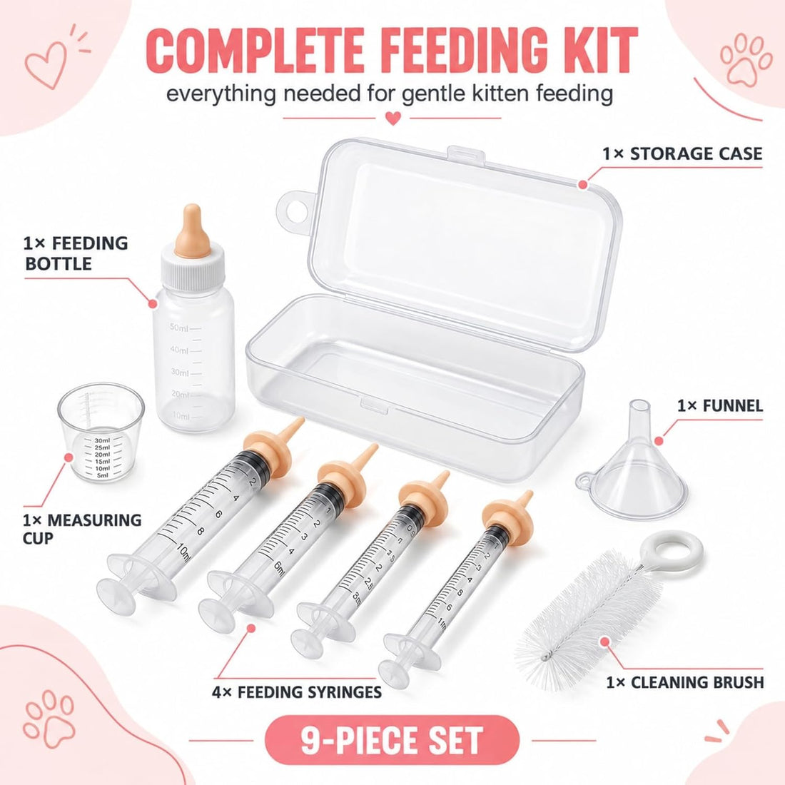 Miracle Nipple for Kittens,Pet Nursing Kit for Newborn Puppies
