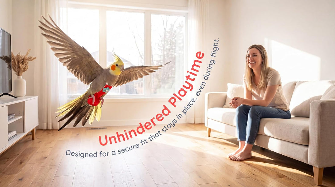 Reusable Bird Diapers Clothes 4-Pack 3D-Cut Flight Suit for Cockatiels