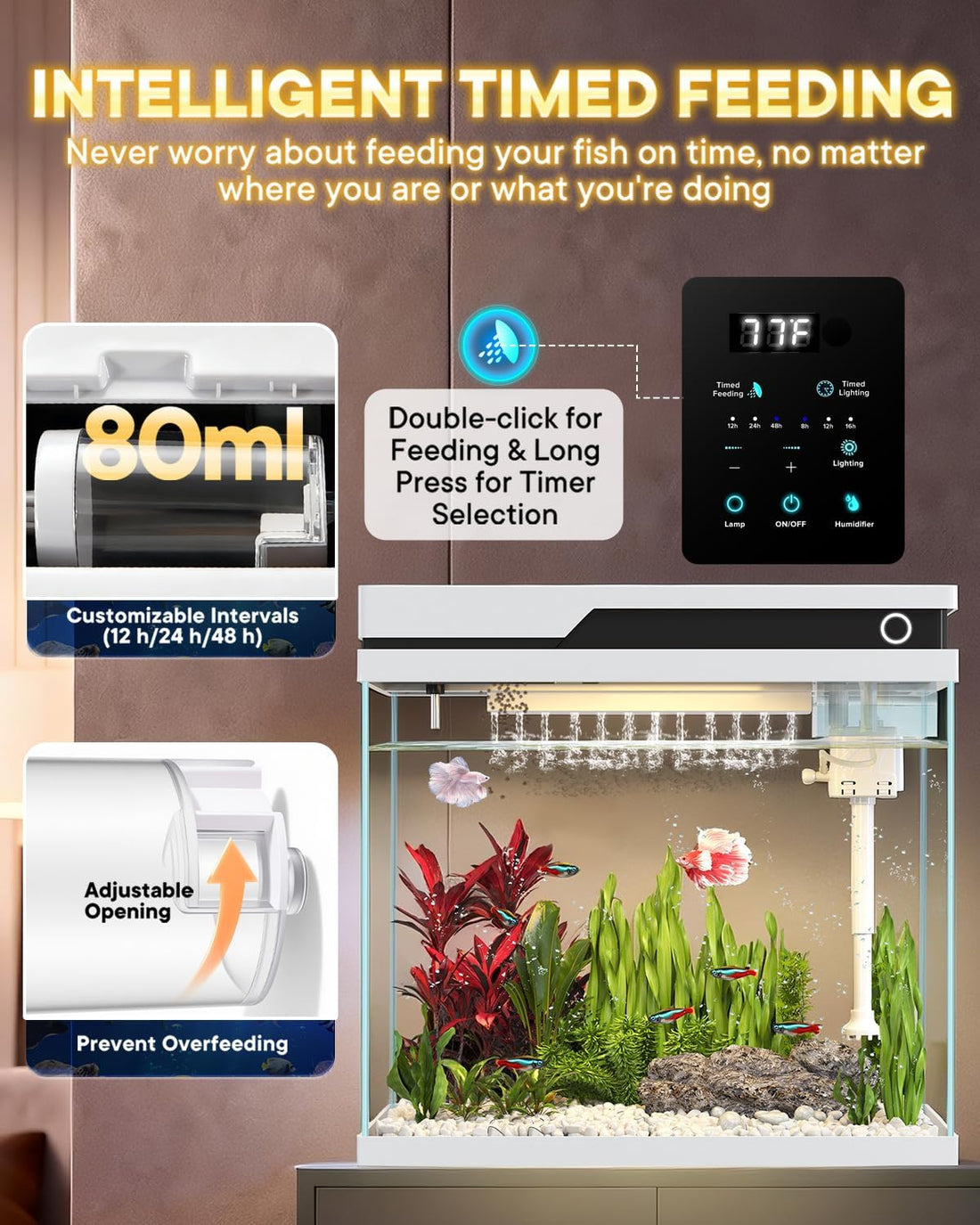 Fish Tank, Smart Fish Aquarium Kit 7 Gallon