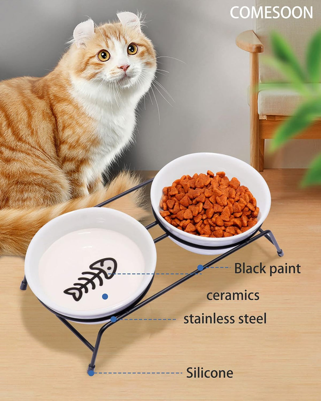 Anti-Vomiting Raised Cat Bowls
