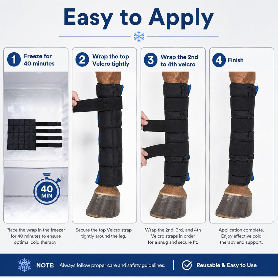 LOVIVO 2 Pack Reusable Gel Horse Ice Boots