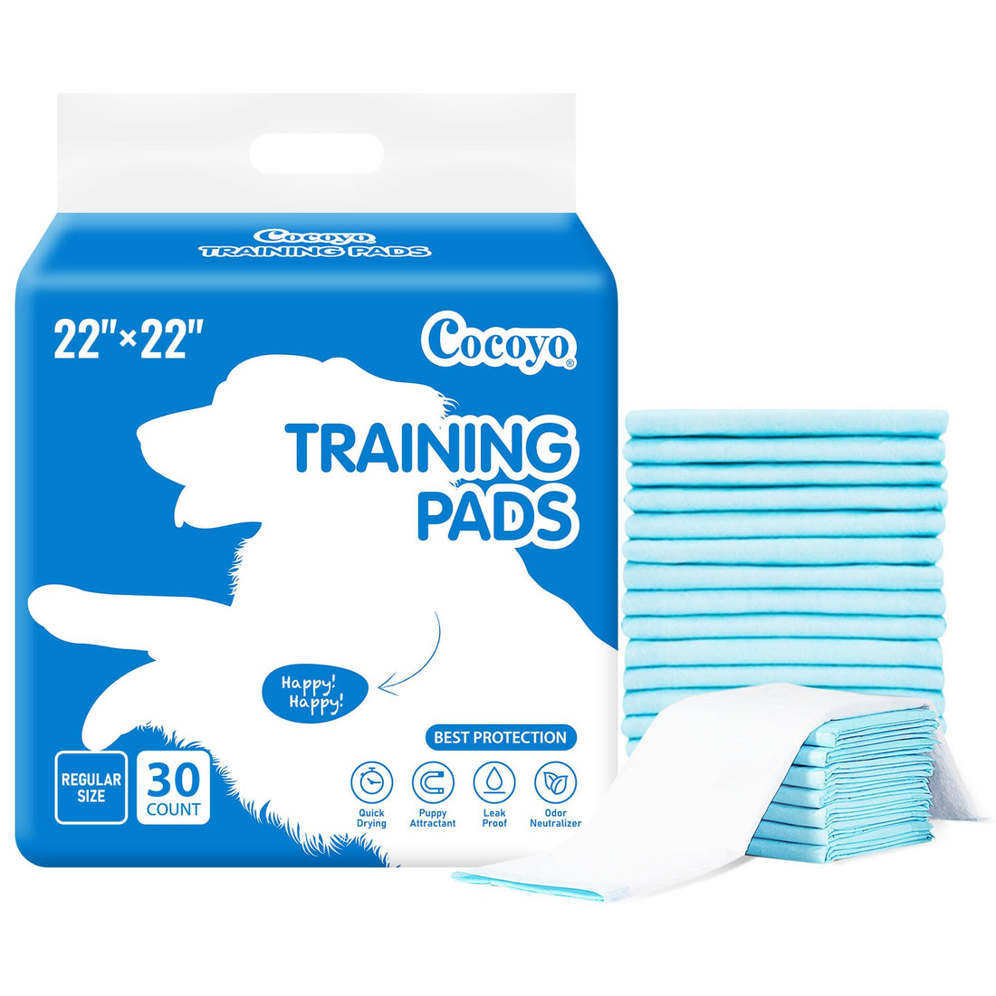 COCOYO Best Value Training Pads 30 Count | Dog Pee Pads