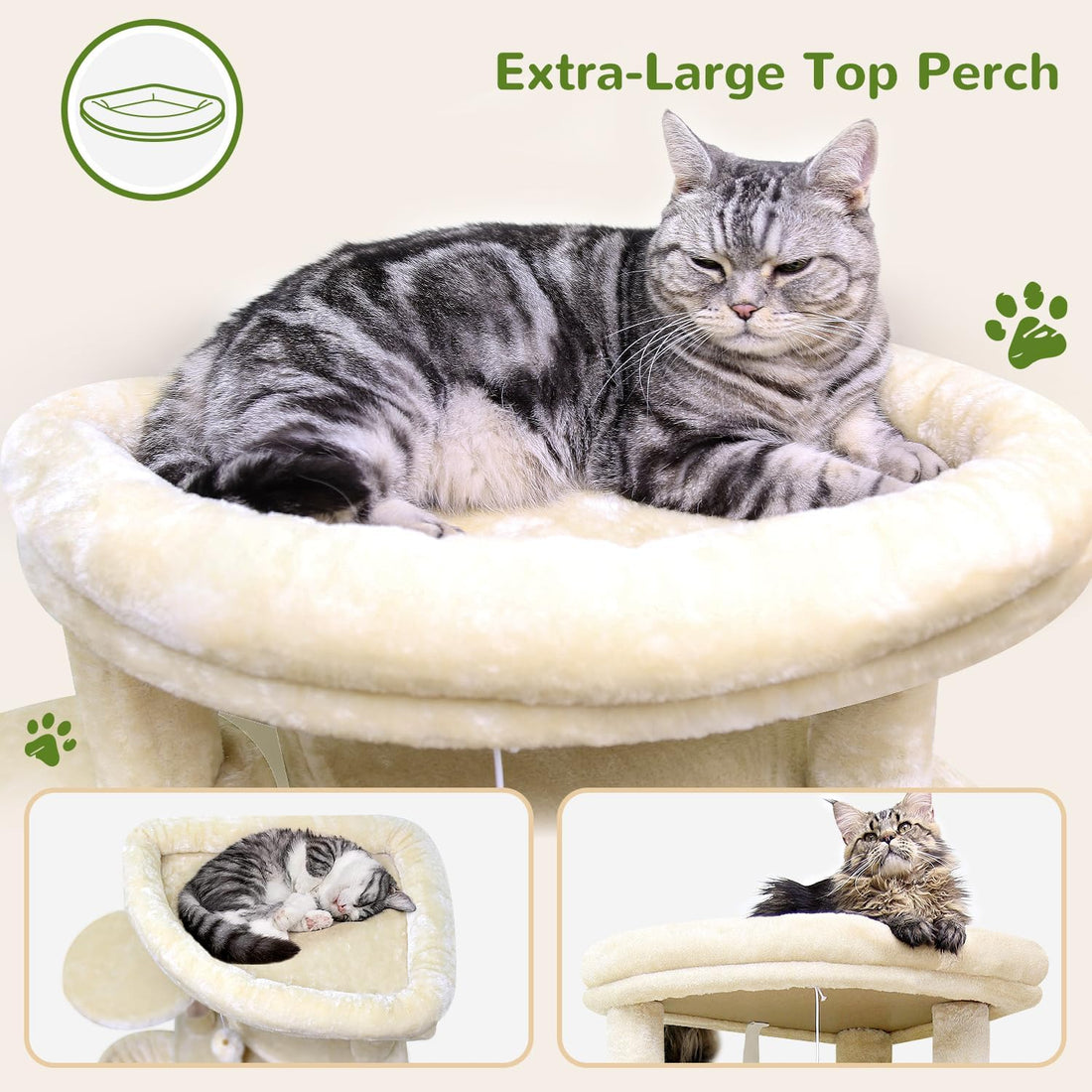 Globlazer 66inch Corner Cat Tree Tower for Indoor Large Cats, C66