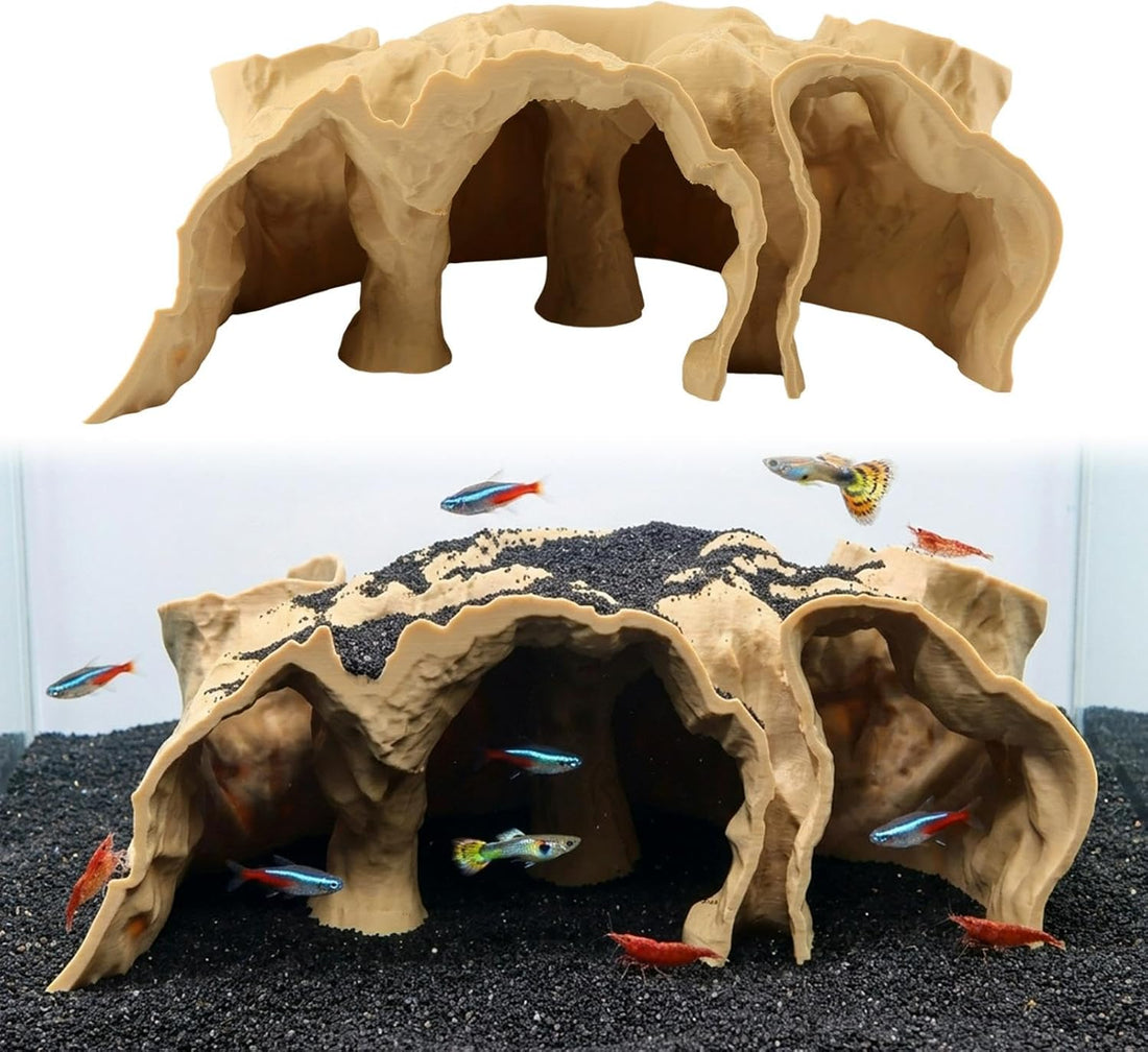 Sand Aquarium Cave for Fish Tank, 3D Printed Fish Hideout Tunnel