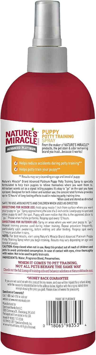 Nature's Miracle Advanced Platinum Puppy Potty Training Spray, 8 oz