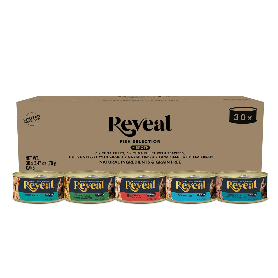 Reveal Natural Wet Canned Cat Food, 5-Flavor Variety Pack