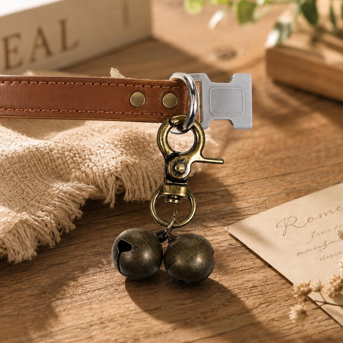 4 PCS Bell for Dog Collar, Extra Loud Dog Bells to Go Outside Iron