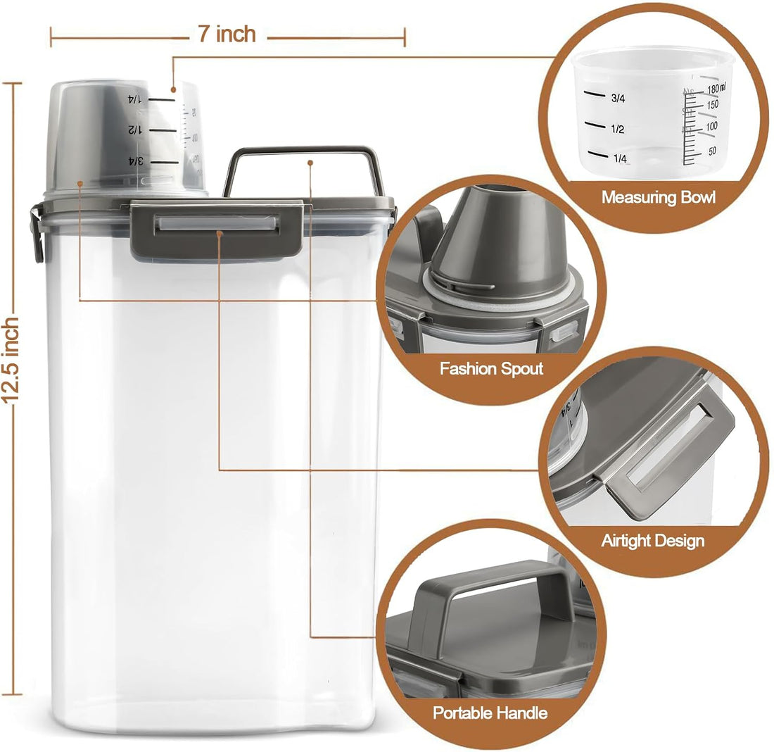 TIOVERY Airtight Pet Food Storage Container with Dispenser