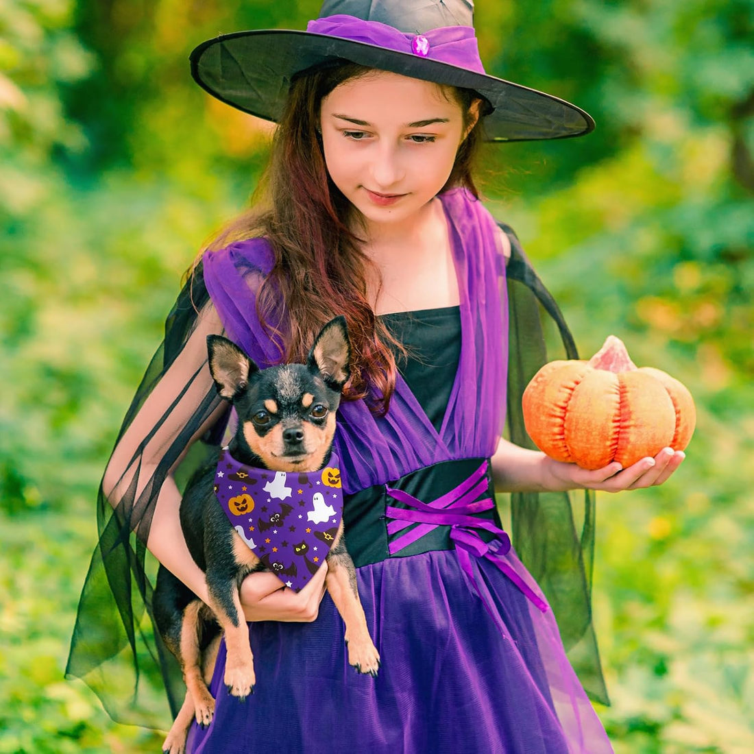 Preboun 50 Pcs Halloween Dog Bandanas Bulk