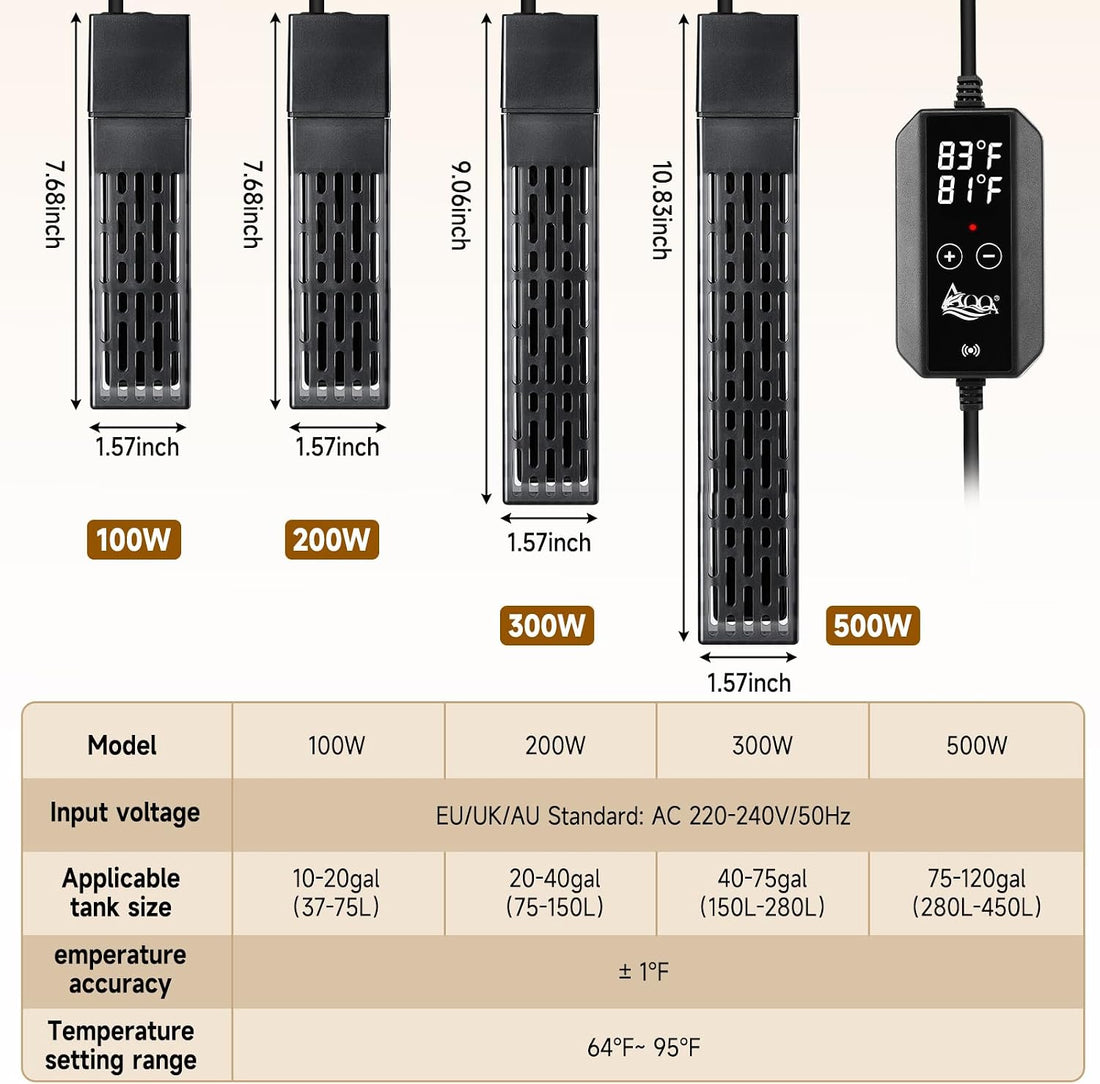 AQQA Ceramic Aquarium Heater 500W