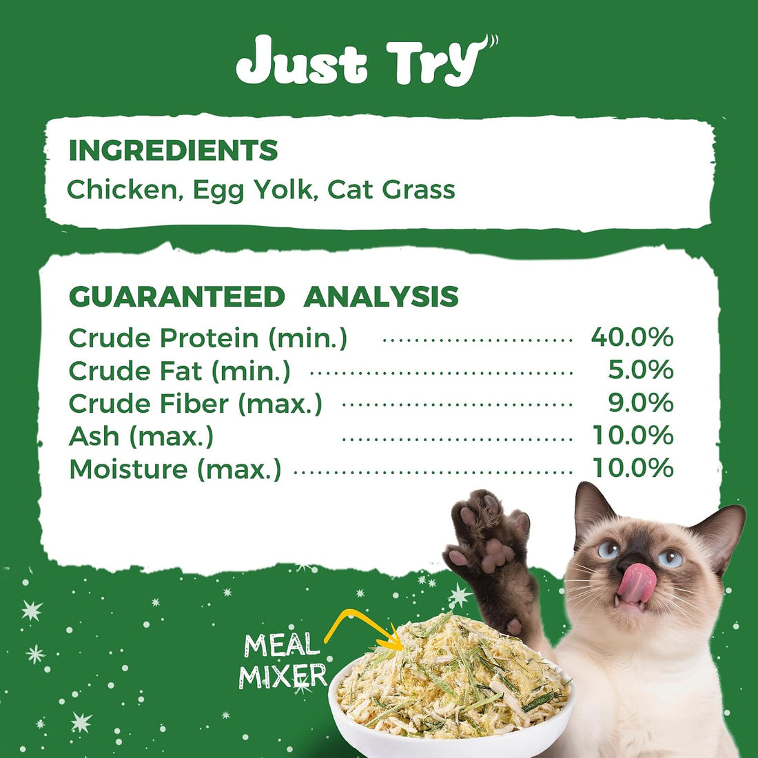 Just Try Freeze Dried Cat Grass Topper for Indoor Cats, 8 oz