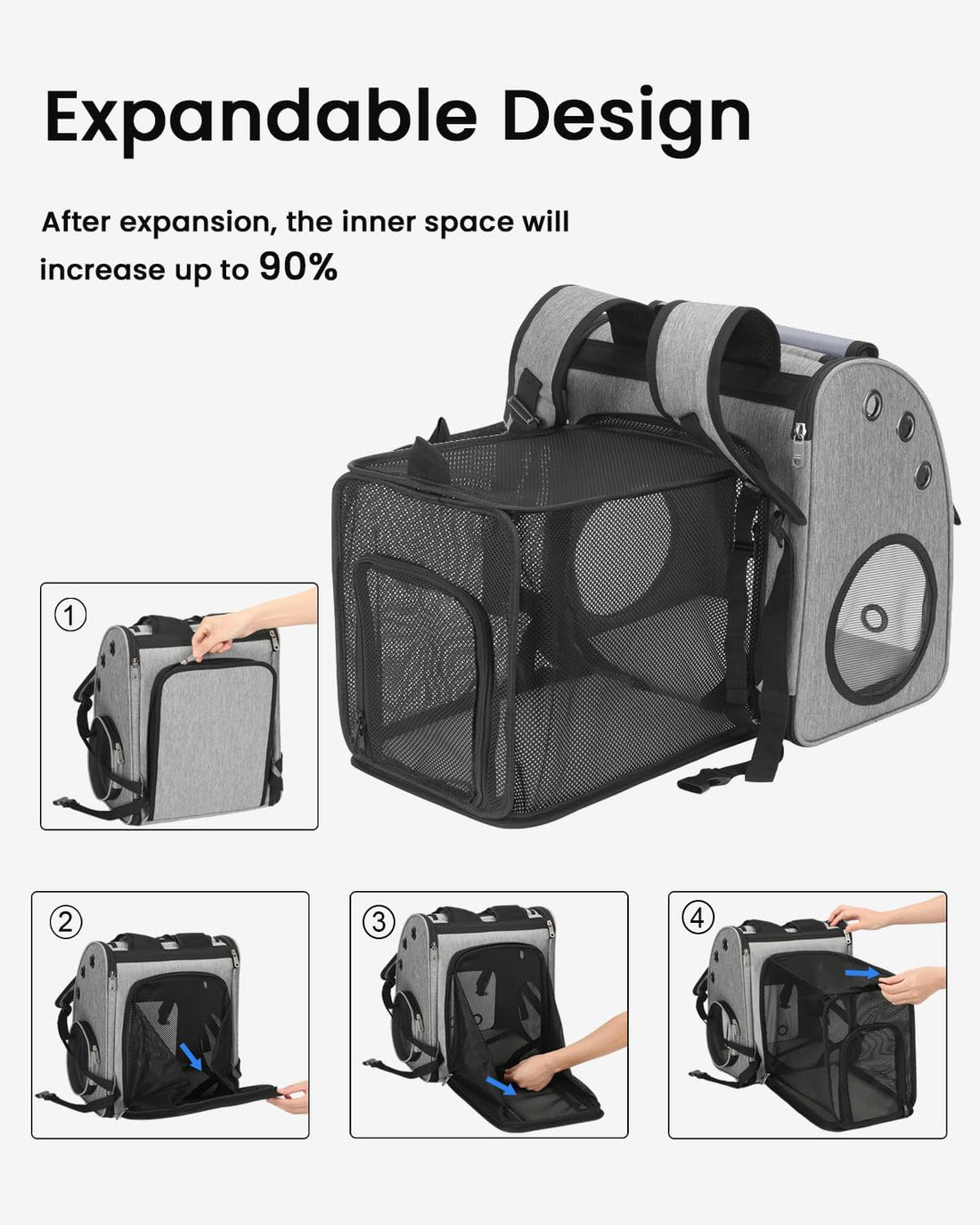 COVONO Expandable Cat Backpack Carrier
