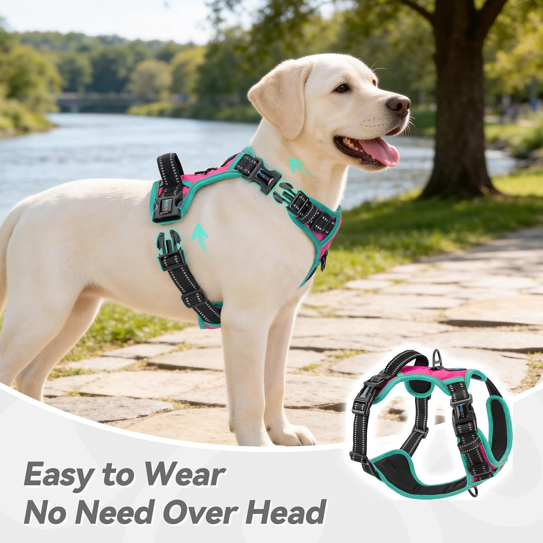 PHOEPET 2019 Upgraded No Pull Dog Harness, Reflective Adjustable Vest