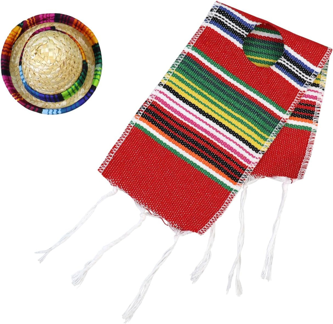 Fiesta Costume for Chickens Includes Sombrero and Serape Poncho