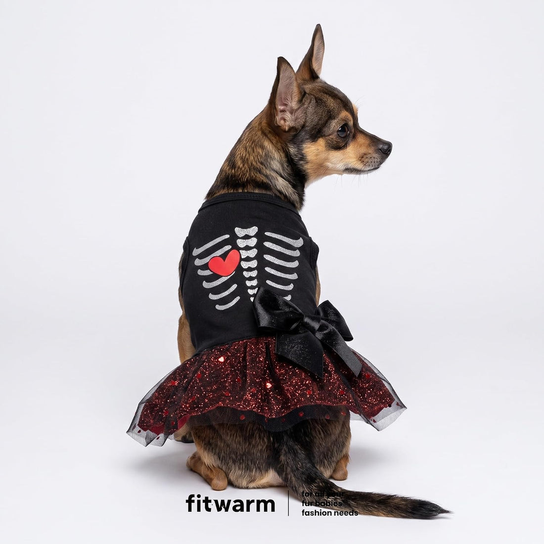 Fitwarm Halloween Skeleton Dog Dress, Funny Dog Halloween Costumes