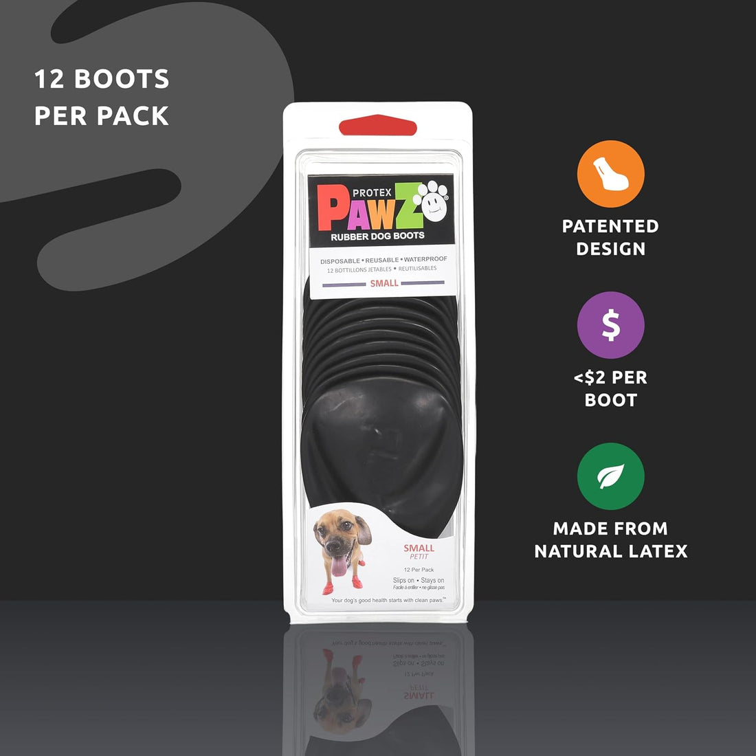 PawZ Rubber Dog Boots - Waterproof Non-Slip Dog Shoes for Hot Pavement