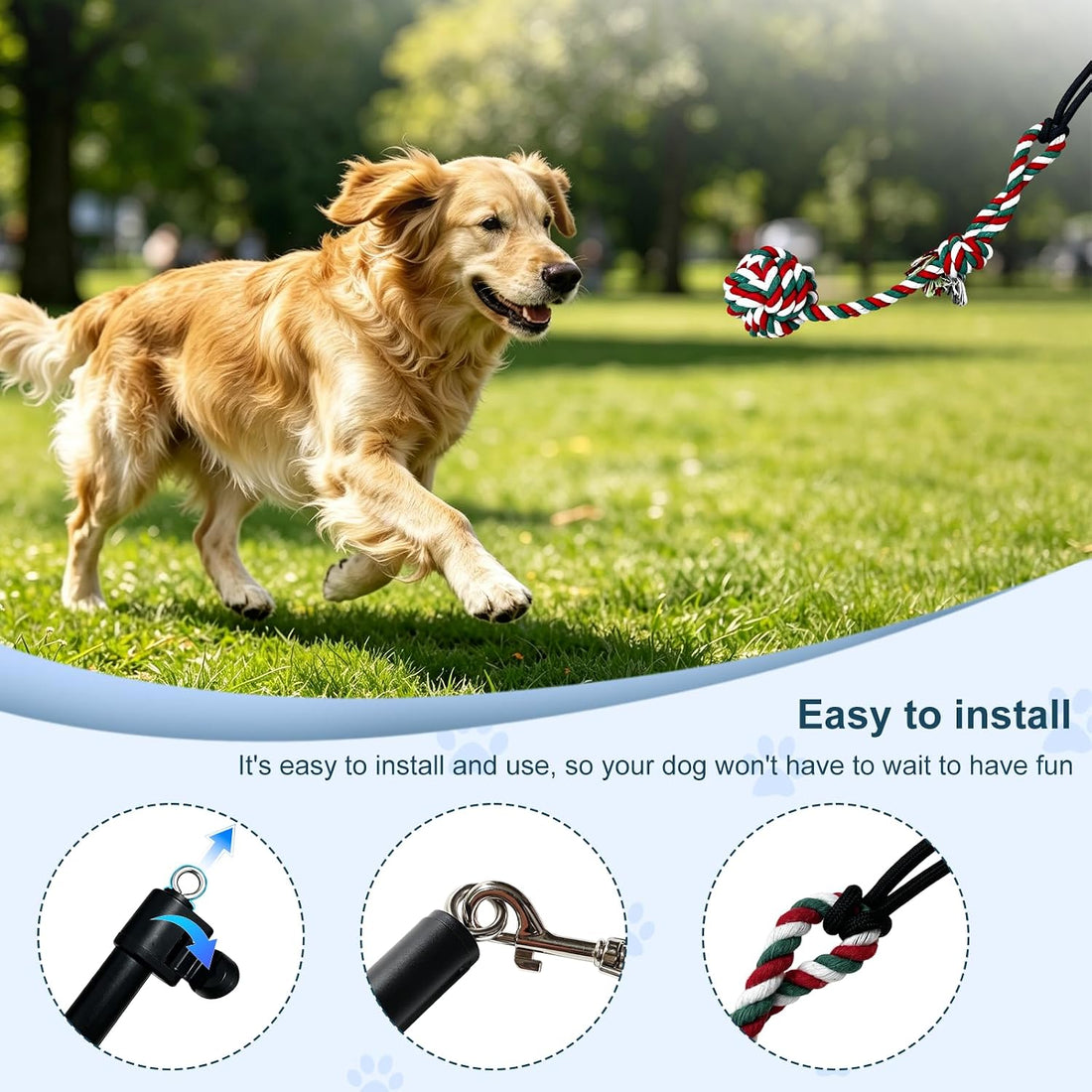 Flirt Pole for Dogs Interactive Dog Toys for Large Medium Small Dogs