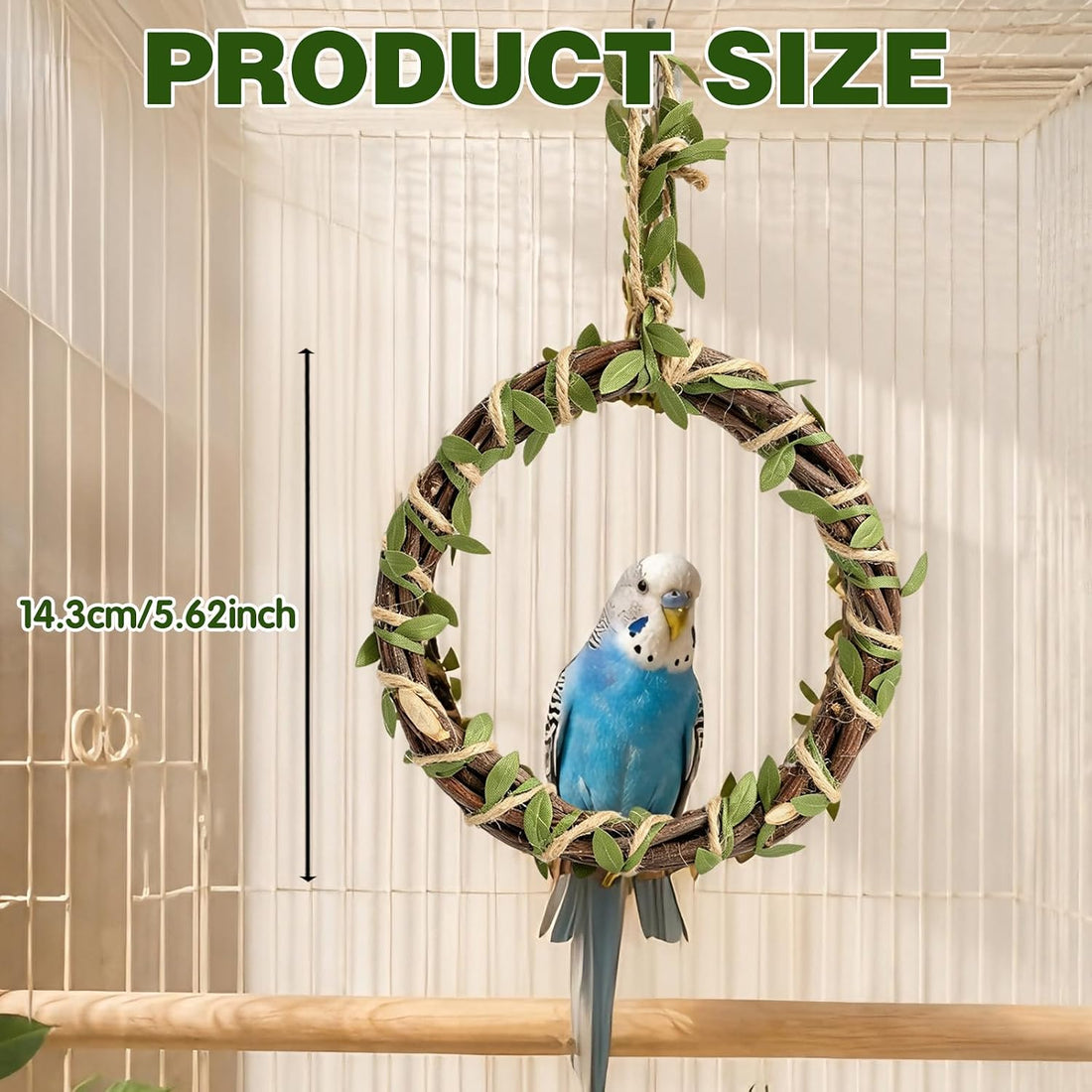 2Pcs Bird Swing Climbing Perch Parakeet Standing Toys Parrot Cages
