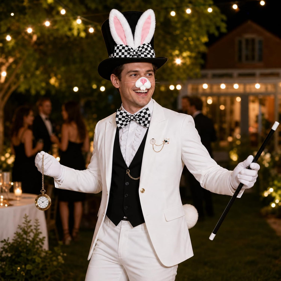 9PCS White Rabbit Costume, Halloween Costumes, Party Dress Up