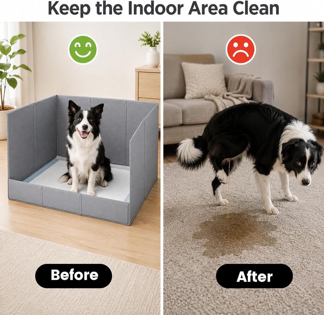YAYODS Dog Litter Box Indoor with Wall