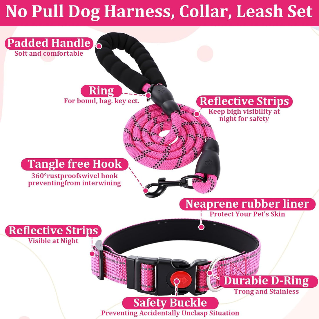 30 Pcs Puppy Starter Kit No Pull Harness Set
