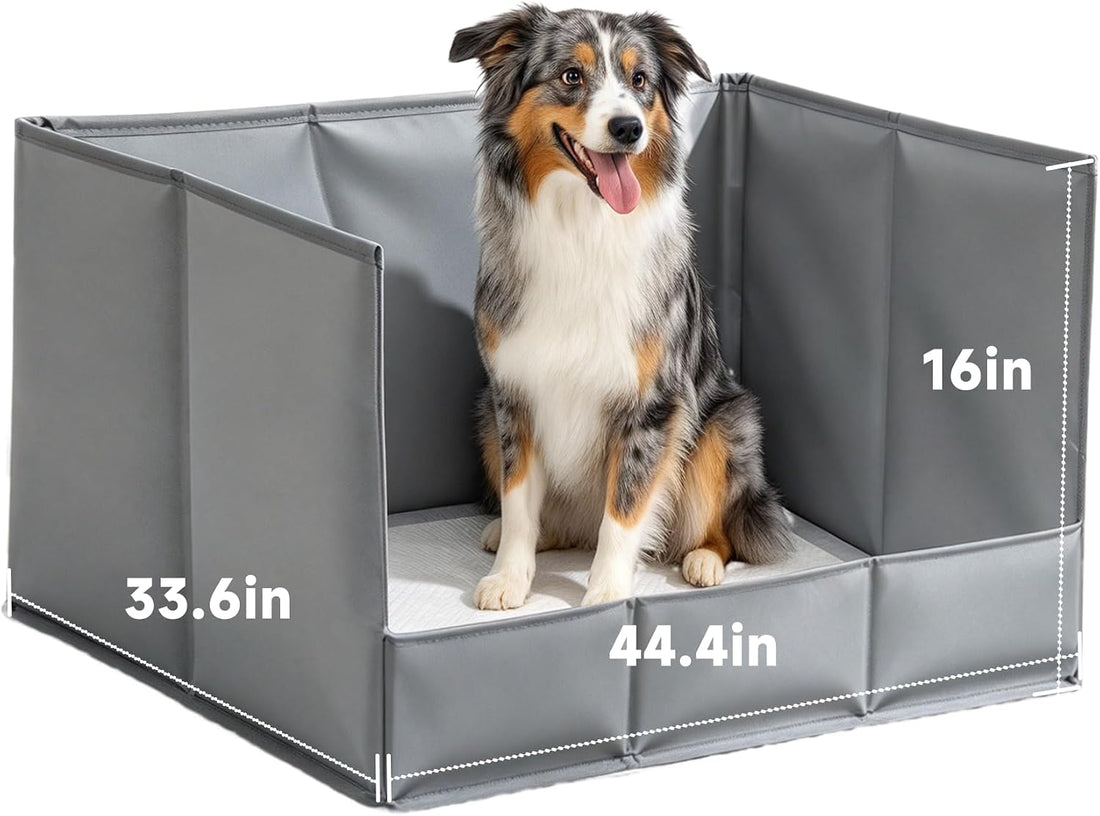 Dog Litter Box, Foldable Pee Pad Holder with High Walls for Indoor