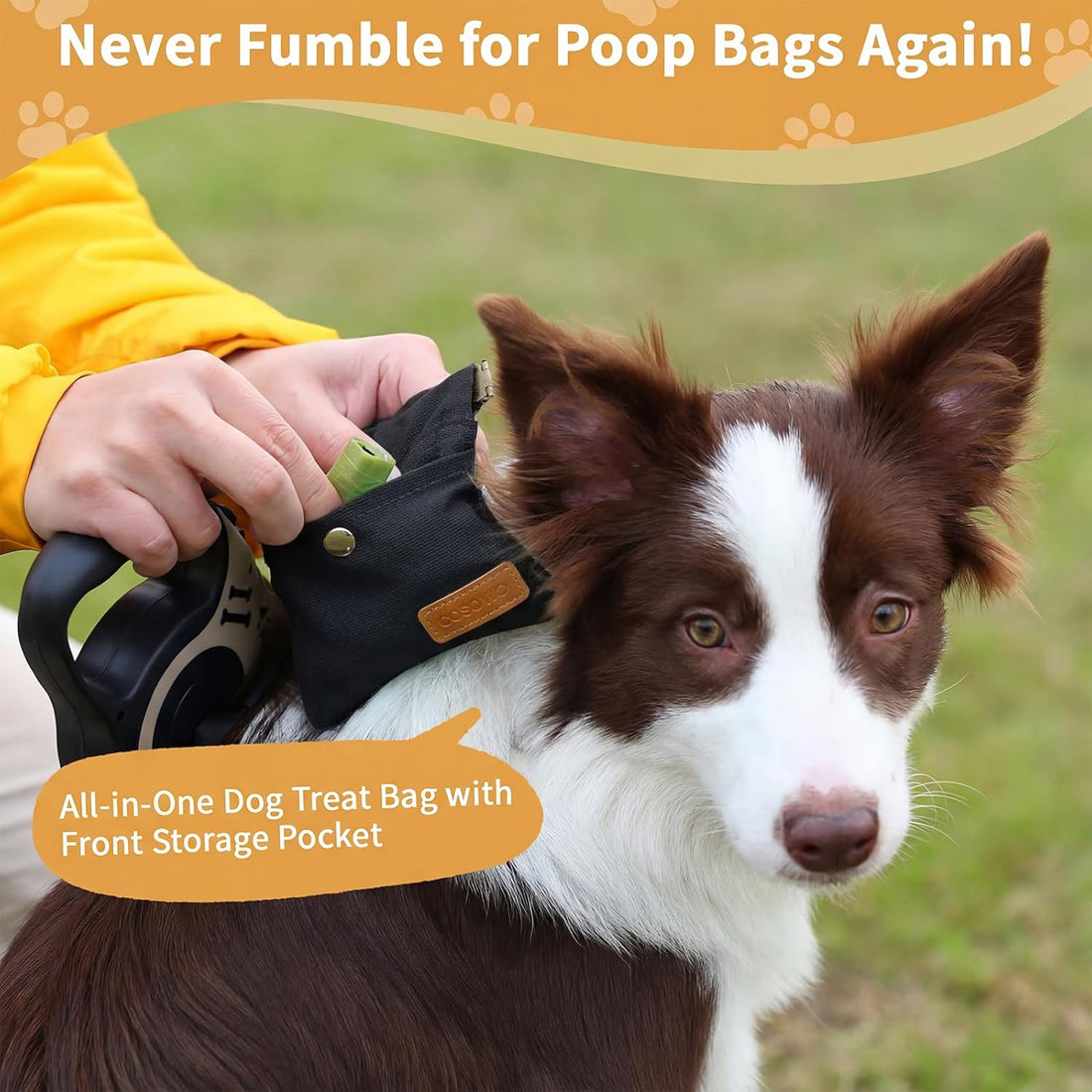 COSOWO Dog Treat Pouch, Hand Free Dog Training Treat Bag