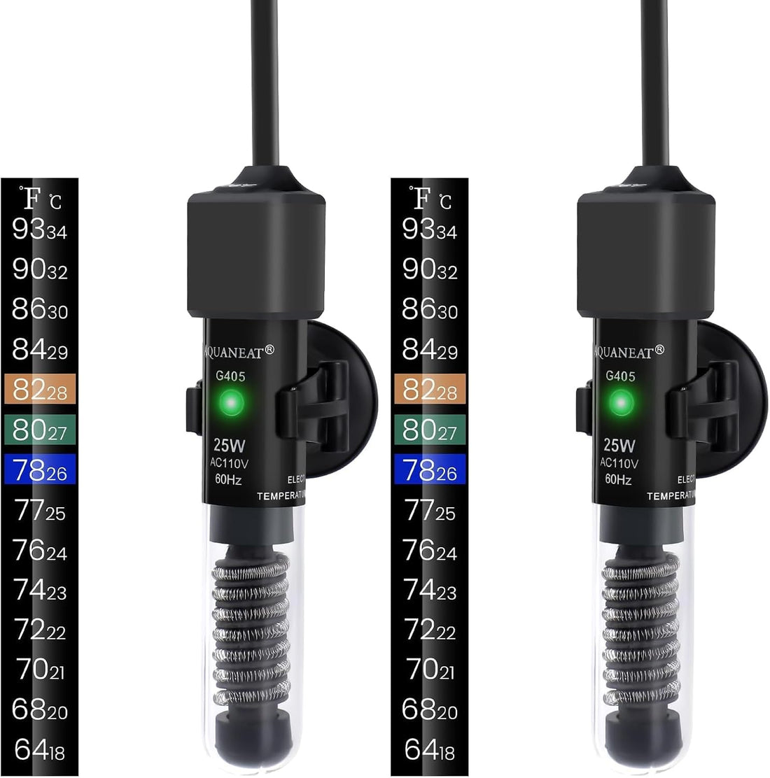 AQUANEAT Aquarium Heater, 25W Small Betta Fish Tank Heater