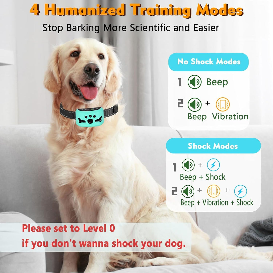 Anti Bark Collar with Auto Safety Shut-Off for Small Medium Large Dogs