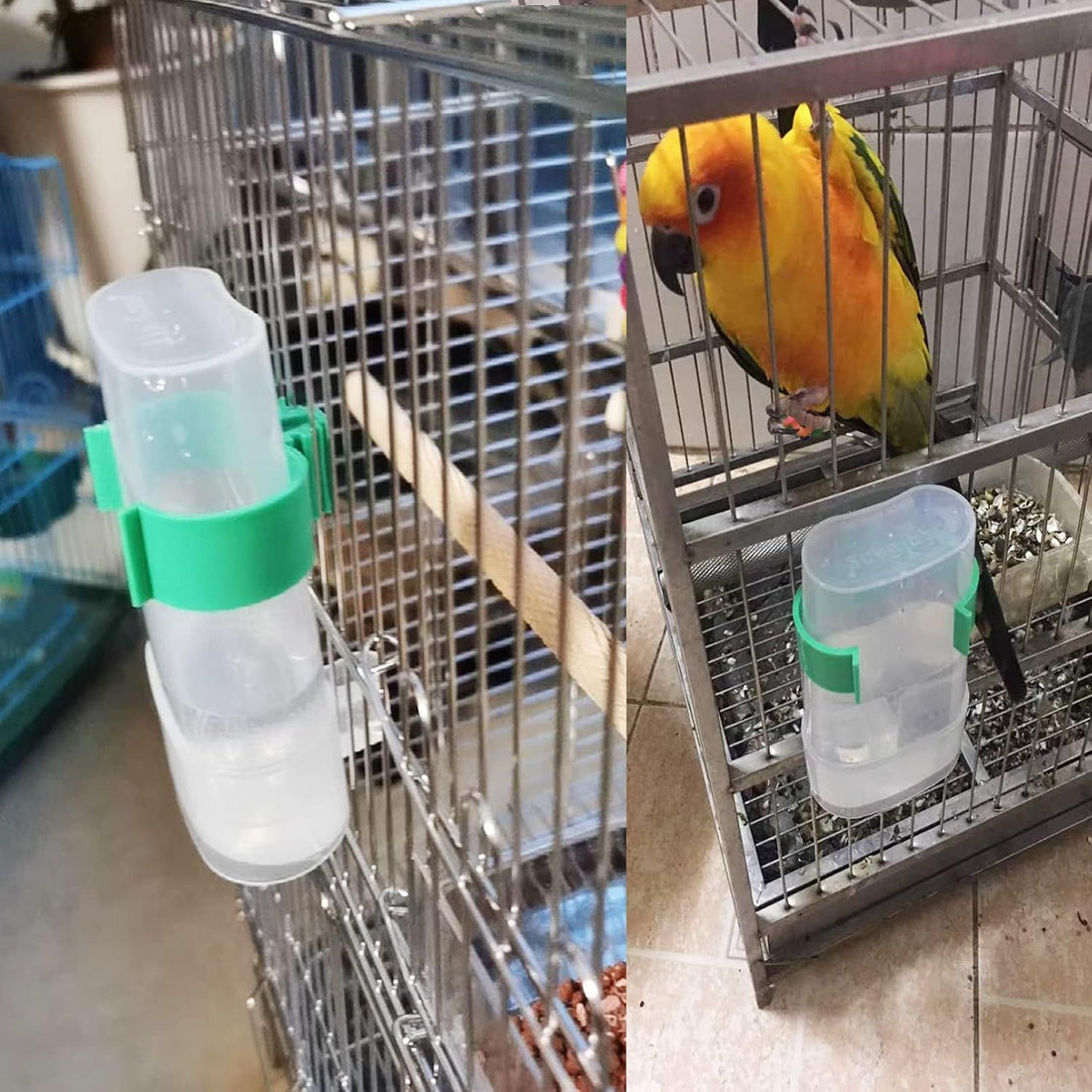 2 Pack Bird Water Dispenser and Feeder for Parakeet Cage Accessories