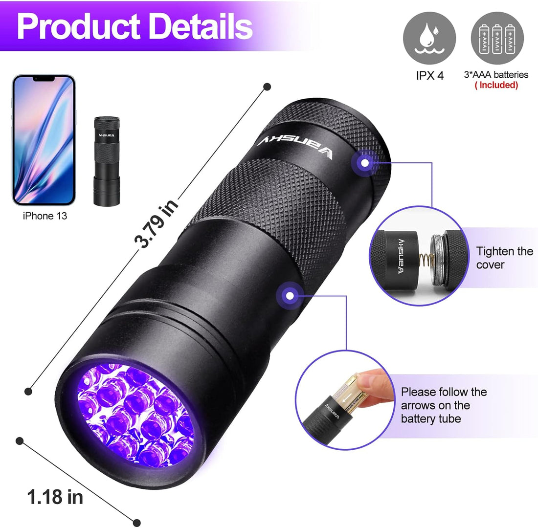 UV Light 395nm Blacklight Flashlight