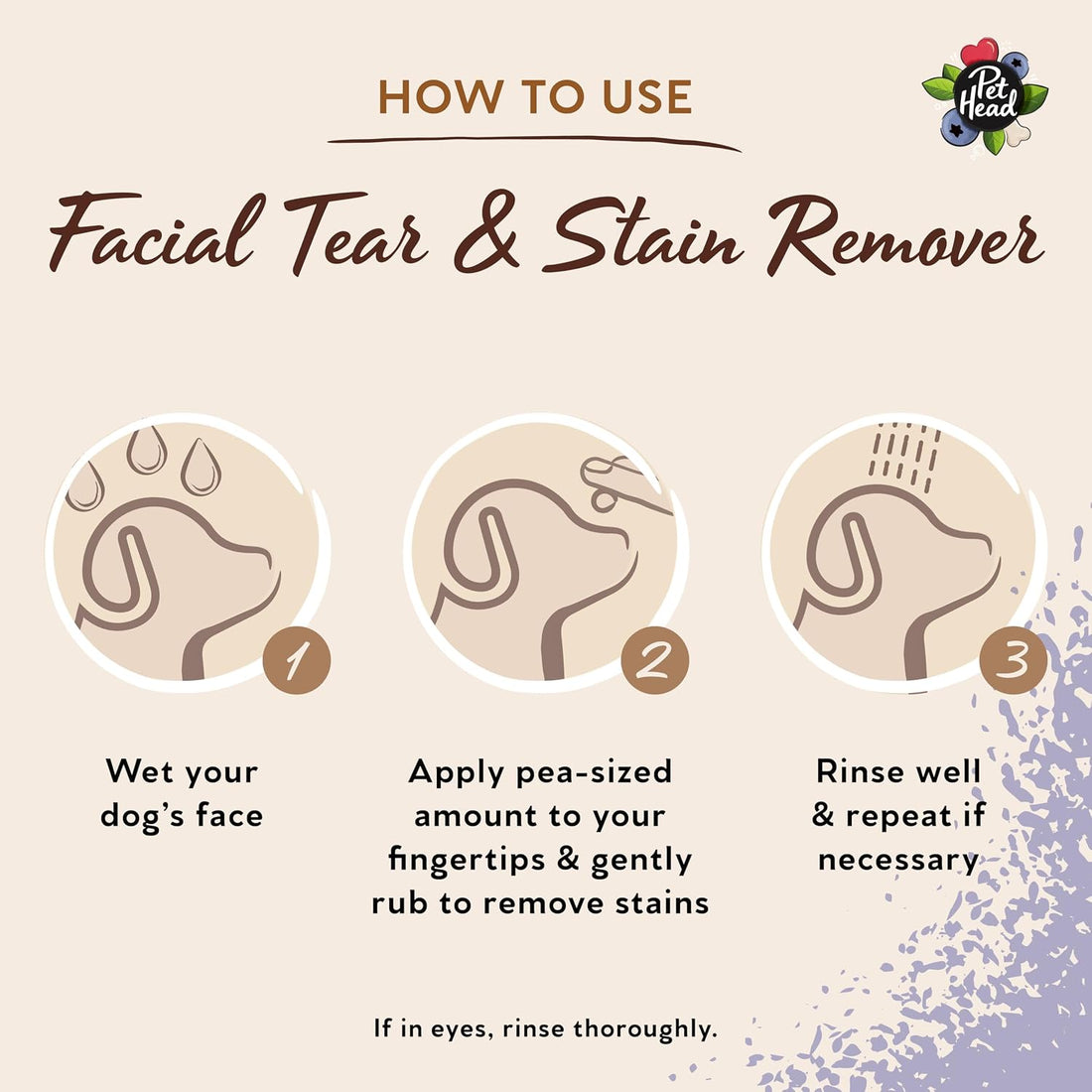 Pet Head Berry Bright Facial & Tear Stain Remover for Dogs