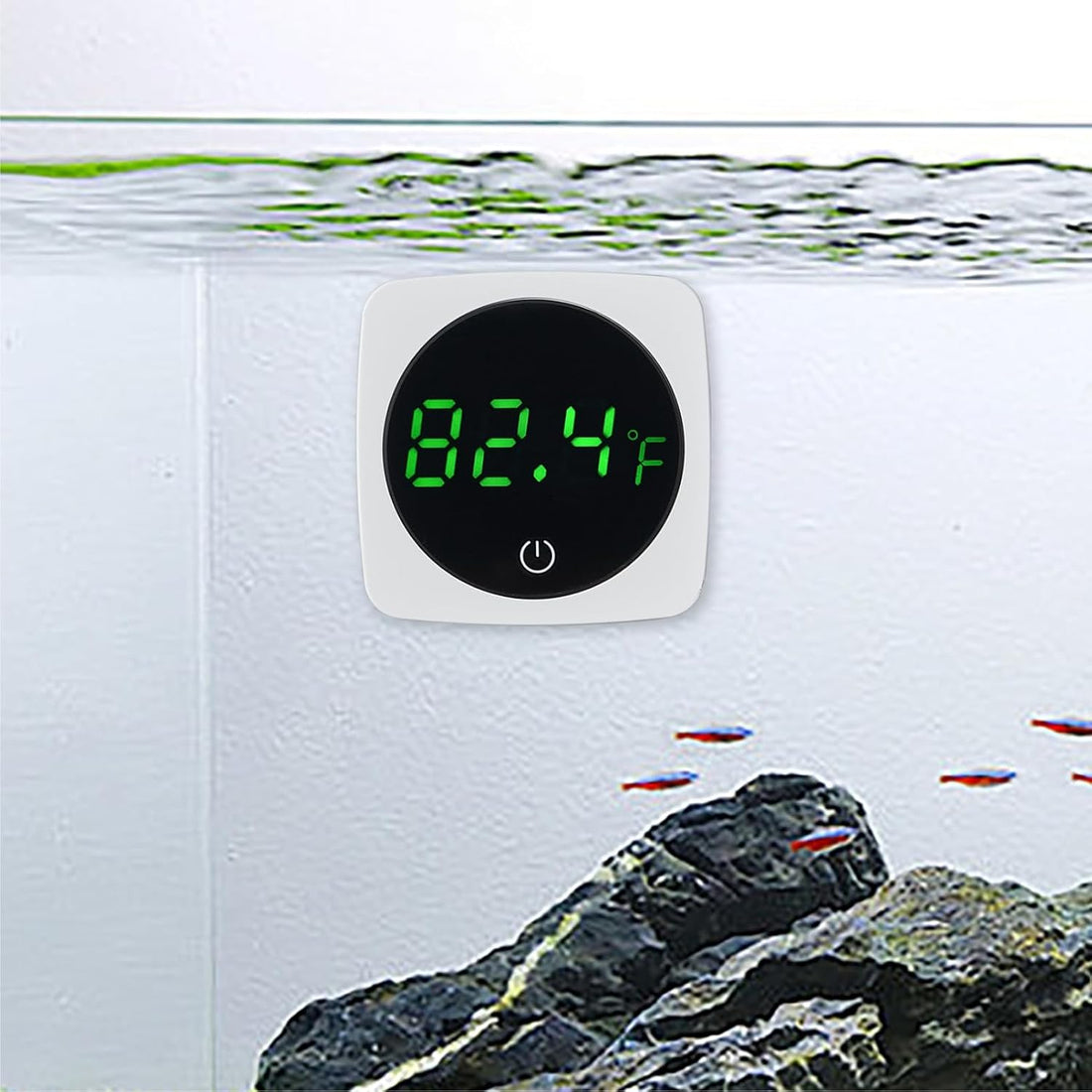 Aquarium Thermometer w/LED Touch ±0.9°F Stick On Fish Tank Betta