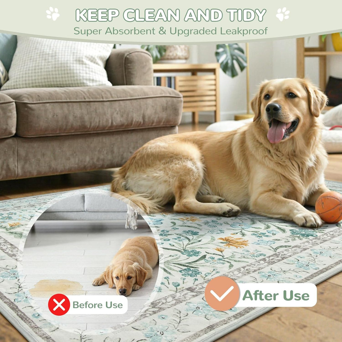 Lahome Washable Reusable Pee Pads for Dogs