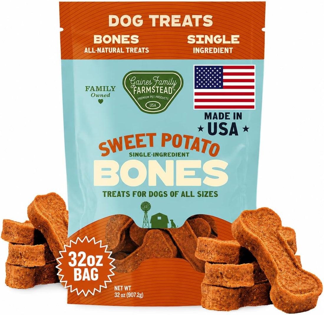 Gaines Family Farmstead Sweet Potato Dog Bones – 32 oz Bag