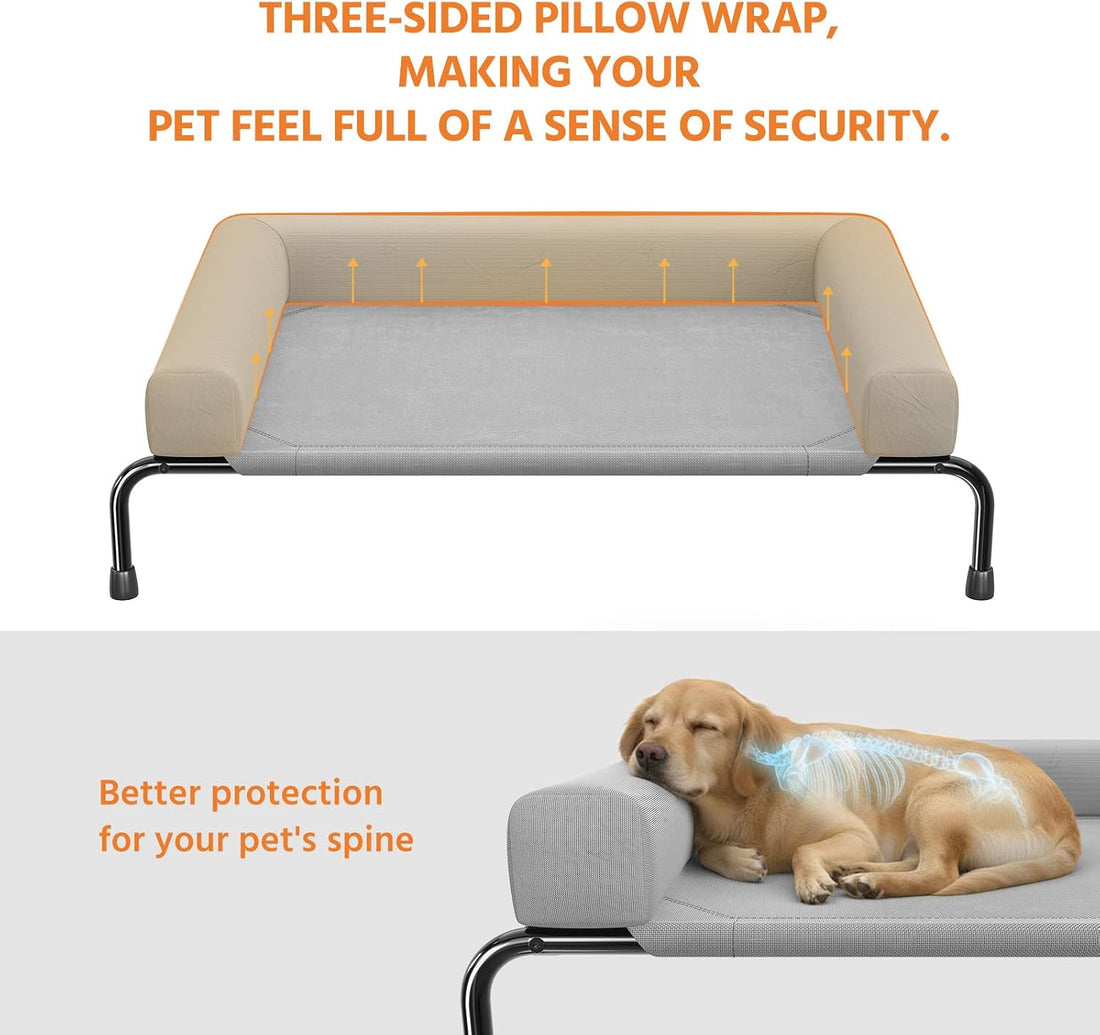 Simple Trending Elevated Dog Bed for Large Dogs with Bolsters